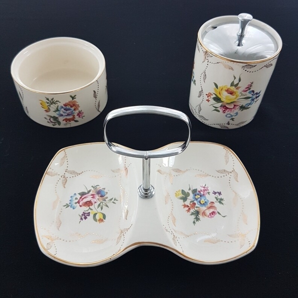 Mid Century PRINCESS Preserve Set by Midwinter Pottery - Vanity Bathroom Storage